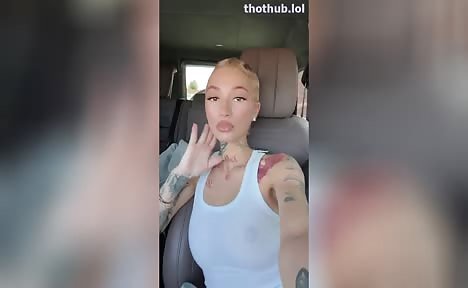 Bhad Bhabie see through nipples in car