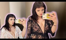 [4K] See-Through/Transparent underwear | Try-On Haul | At The Mall