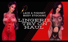 Lace & Fishnet Body Stocking underwear Try On Haul