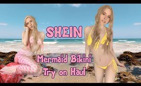 SHEIN two piece bathing suit Try on Haul :D Let's become a mermaid, cheeky micro bikini, strappy swimwear
