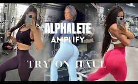 NEW ALPHALETE AMPLIFY TRY ON || best butt scrunch seamless yoga pants || sportswear try on