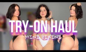 Try on Haul : Mini two piece bathing suit Try On Haul [4K]