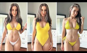 Yellow two piece bathing suit Haul!