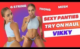 sweet lingerie Try On Haul | G String, Thong, Mesh, See-through, Lace | Vikky