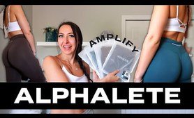 ALPHALETE AMPLIFY tights || seamless scrunch try-on haul & Try On Haul