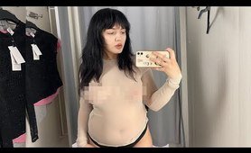 Try On Haul | See-through underwear and clothes | At The Mall