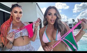 Micro two piece bathing suit Try-On Haul with Toochi Kash in Miami