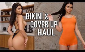 FLATTERING two piece bathing suit & COVERUP TRY-ON AND MODELING | Fashion Nova