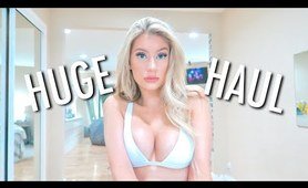 First beach costume Try-On Haul with NEW BOOBS... (Affordable & Trendy)