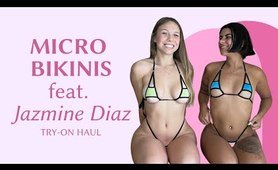 Bunny Blair | Micro Bikinis Try-On Haul Ft. Jazmine Diaz | Cheeky, Thong, 4K