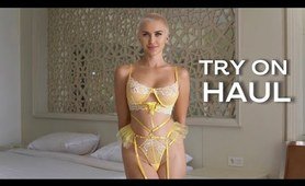 [4K] SHEER & LACY lingerie Try On Haul