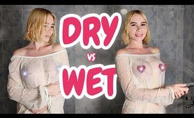 Dry vs Wet: See-through Try on Haul and Transparent Fabric Test