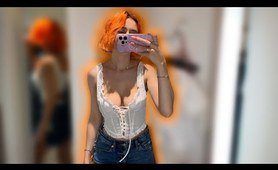 [4K] See-Through/Transparent Lingerie | Try-On Haul | At The Mall