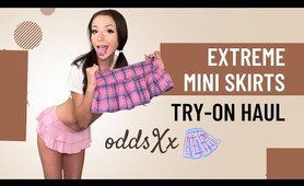 OddsXx | Extreme Mini Skirt Try-On Haul | Cheeky, 4K