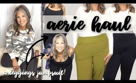 *AERIE TRY-ON HAUL* tights & Joggers | Midsize & Curvy | Comfy Loungewear