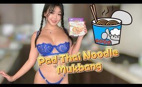 panties Pad Thai Mukbang | SHEIN Try on haul | SEE through sheer Mukbang