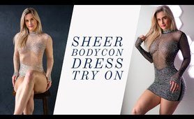 Sheer Bodycon Dress Try on