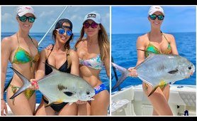 The GIRLS catch their FIRST Permit OFFSHORE fishing Florida