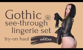 OddsXx | Gothic Lingerie Set Try-On Haul | See Through, Mesh, Cheeky, 4K