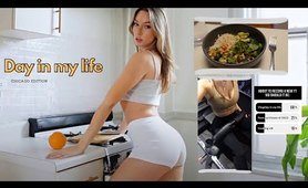 DAY IN MY LIFE (social media, workout, cooking, etc)