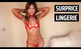 Tiny Lingerie Try On By Mature Woman