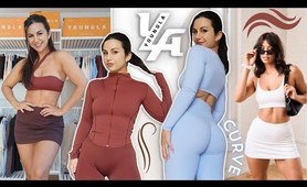 SWERVE THE CURVE??... NEW YOUNGLA CURVE GYM LEGGINGS TRY ON HAUL REVIEW + MORE!