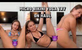 MICRO  thong bikini YOGA TRY ON HAUL