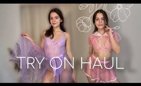 [4K] Transparent product Try-on Haul with Emilia | Sheer lingerie