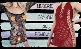 Shein Lingerie Try-On Haul and vlog! ebony Sleeved Tube Dress and Red Sleeveless Halter Dress