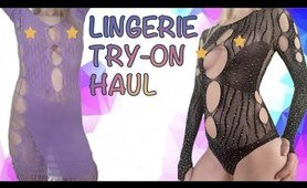 Shein Lingerie Try-On Haul and video! Purple Fringe Dress and ebony Rhinestone Teddy