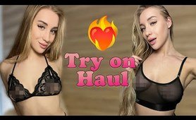 [4K] Transparent product Try-on Haul | Sheer Lingerie with Stella