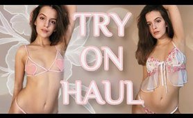 [4K] See-through Sheer lingerie Try-on Haul | Transparent Haul with Emilia