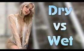 [4K] Transparent garment Dry vs Wet Try on Haul with Moonsi