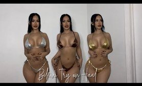 Metallic  thong bikini Try on Haul