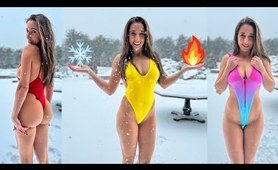 Swimsuit Try On in the SNOW!!!❄️