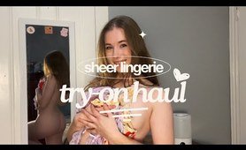 lingerie try-on haul w/ mirror view (sheer & transparent)