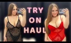 See-through Lingerie Try on Haul with Adele