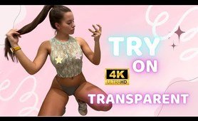 Transparent haul (2024) TRY ON Lingerie new  and a Transparent green top #shorts #girl #4k #art