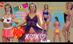 Avidlove Valentine's Day Lingerie Sheer fine Lace Thong See-through Tryon Haul crotchless 6 garment