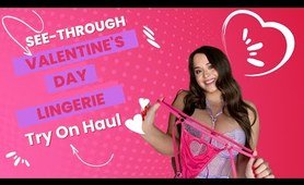 See Through 4K TRY ON Haul with Mirror View|TRANSPARENT Valentine's Day Lingerie