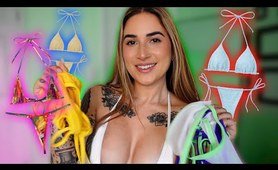 4K TRANSPARENT Mesh Micro  swimsuit TRY ON with Mirror View! | Alanah Cole