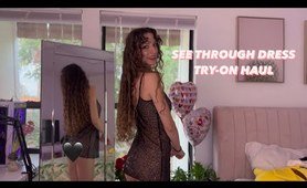 4K Transparent Dress Try-On | With Mirror View