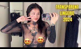 Transparent lingerie try on haul 2024. Sheer lingerie try-on