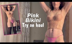 Pink Micro  monokini Thong Try on Haul not your typical lingerie