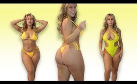 Yellow Swimsuits, Bikinis, One Pieces Try On Haul 2024