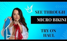 TRANSPARENT Micro  string bikini TRY ON Haul with Mirror View! | Jean Marie Try On