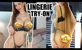 pretty transparent LINGERIE TRY ON HAUL Honey Birdette black set Fashion video Mirror view with Amy