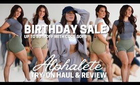 ALPHALETE BIRTHDAY SALE | up to 80% off, launch try-on haul & review, NEW amplify contour, top picks
