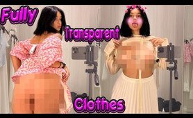 4K TRANSPARENT Mesh Micro  monokini TRY ON with Mirror View! - Alanah Cole