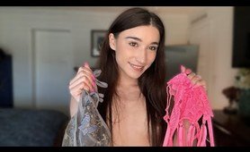 TRANSPARENT 4K Lingerie TRY ON With Mirror View!